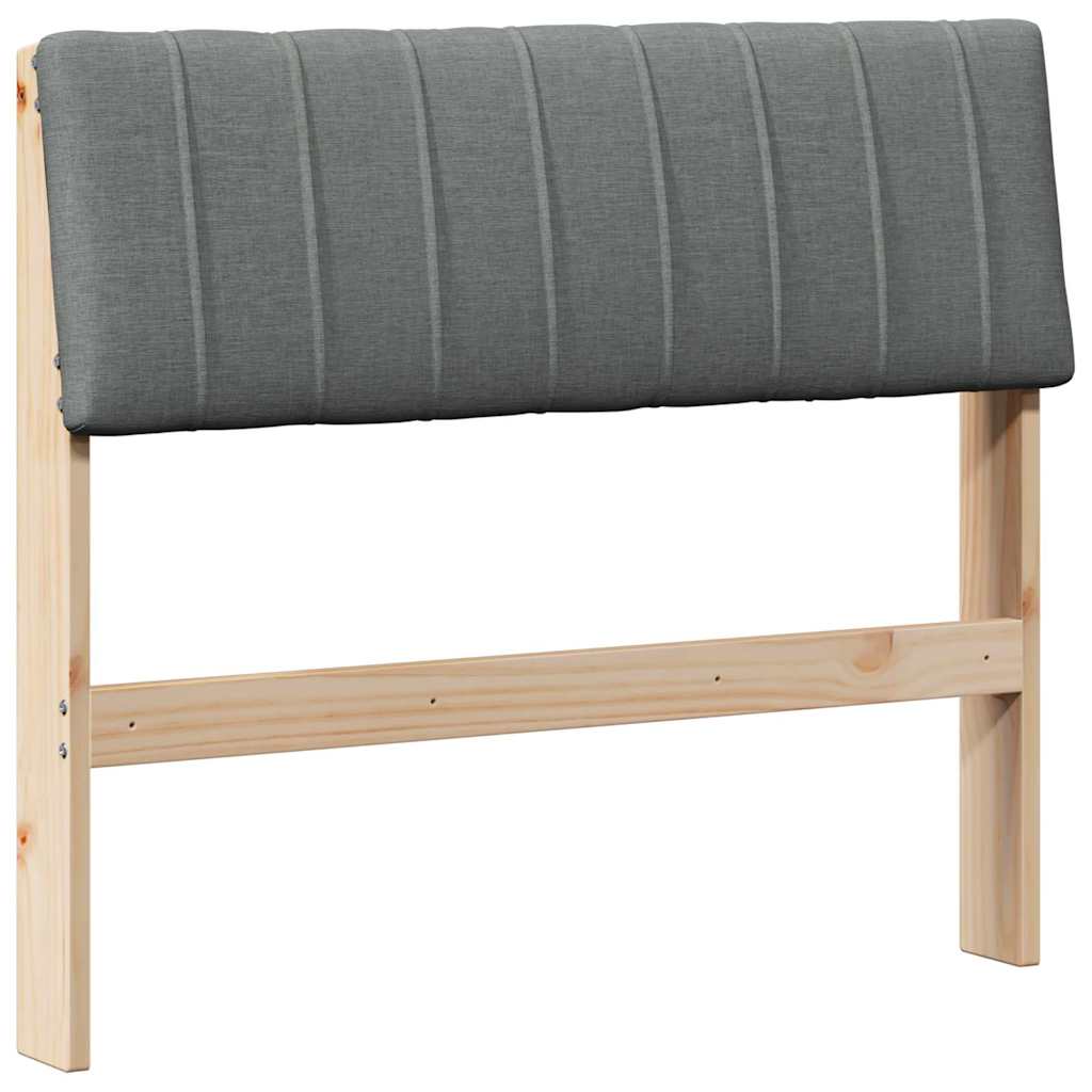 Gestoffeerd hoofdbord Donkergrijs 90 cm Massief grenenhout