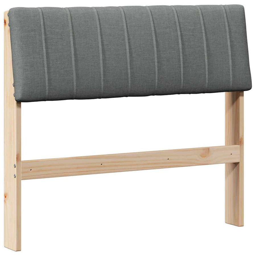Gestoffeerd hoofdbord Donkergrijs 90 cm Massief grenenhout