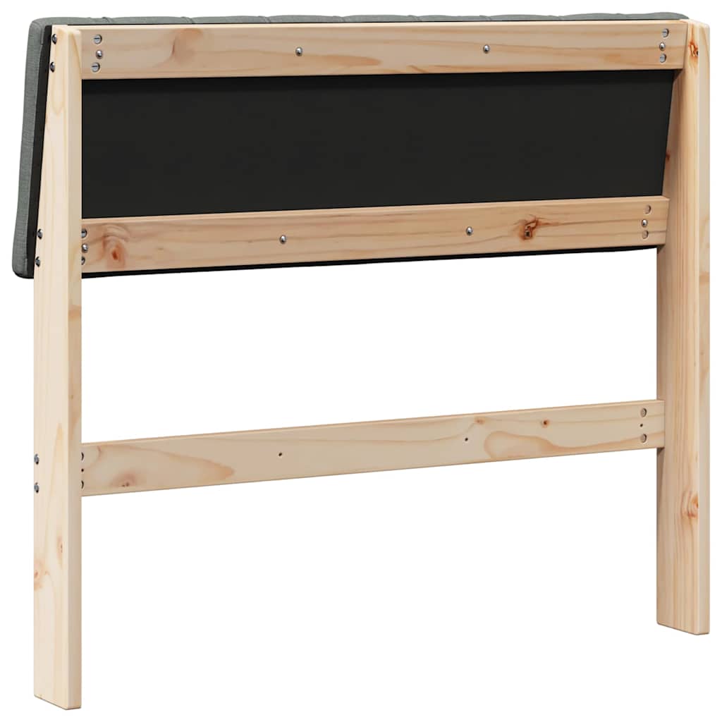 Gestoffeerd hoofdbord Donkergrijs 90 cm Massief grenenhout