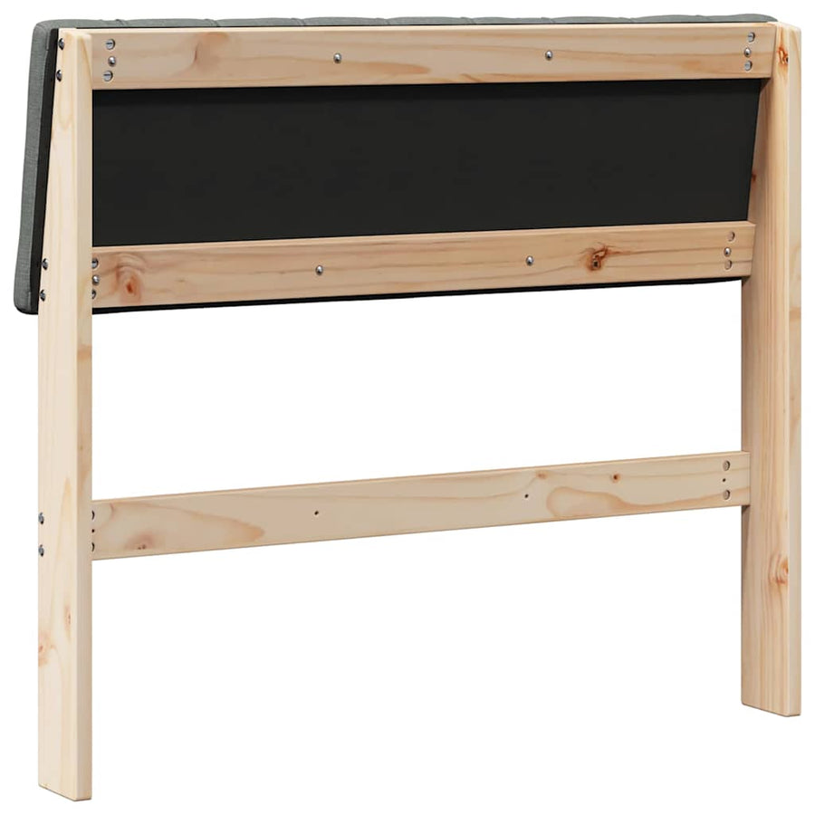 Gestoffeerd hoofdbord Donkergrijs 90 cm Massief grenenhout