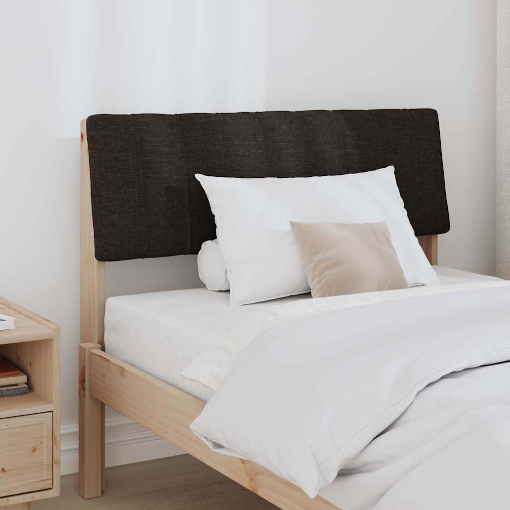 Gestoffeerd hoofdbord Zwart 90 cm Massief grenenhout