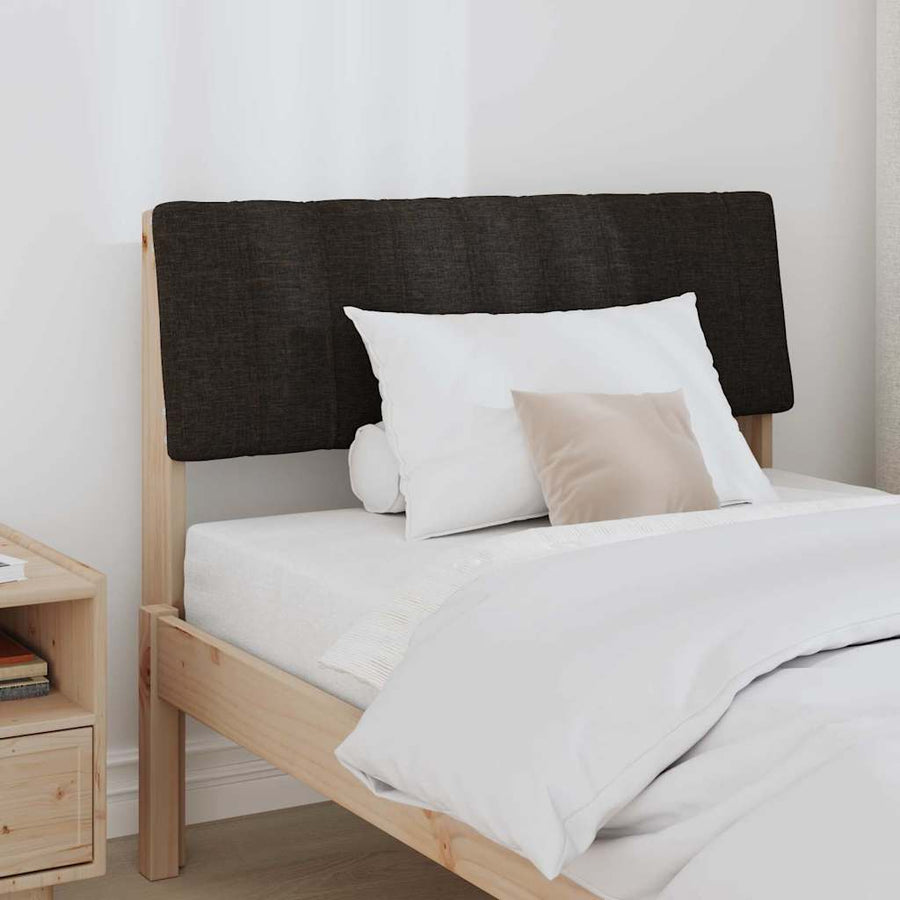 Gestoffeerd hoofdbord Zwart 90 cm Massief grenenhout