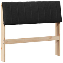 Gestoffeerd hoofdbord Zwart 90 cm Massief grenenhout