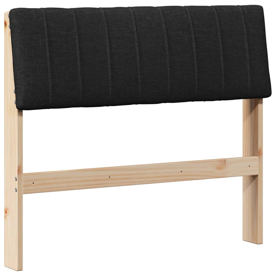Gestoffeerd hoofdbord Zwart 90 cm Massief grenenhout