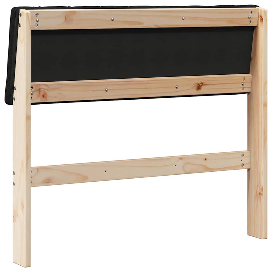 Gestoffeerd hoofdbord Zwart 90 cm Massief grenenhout