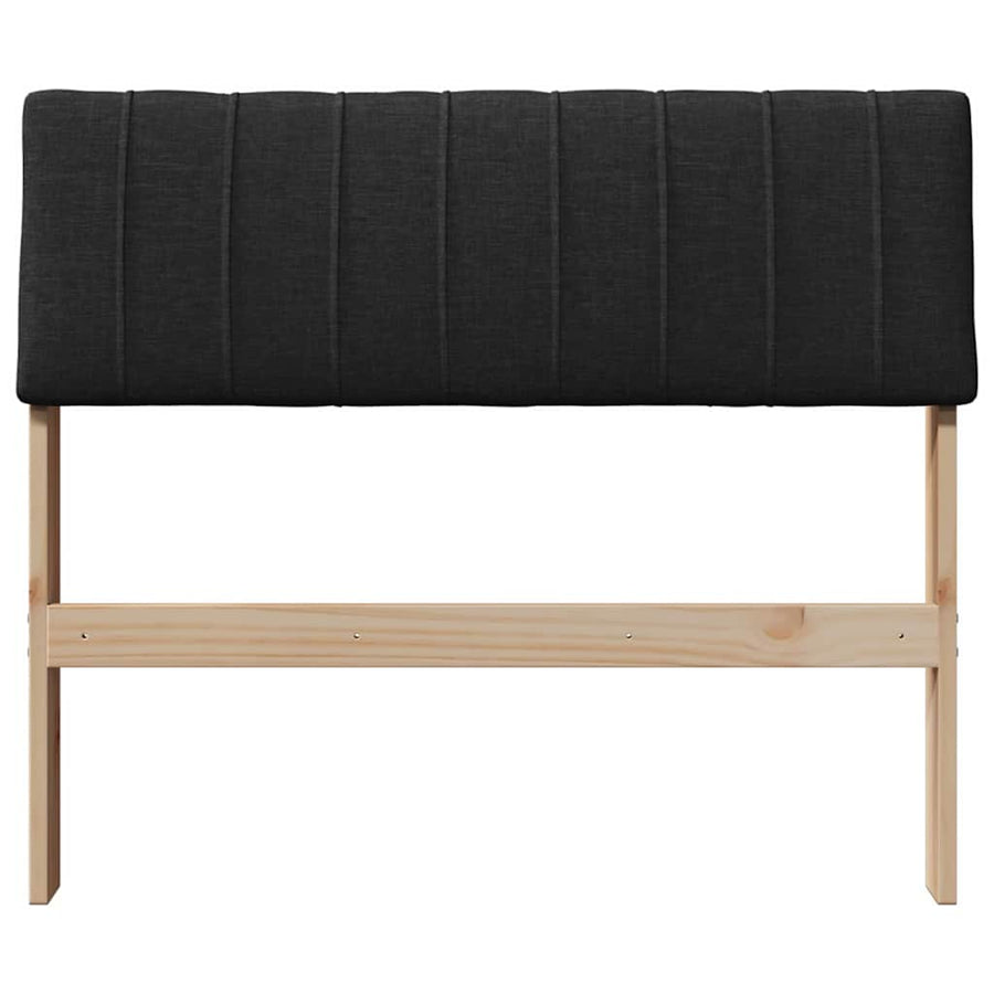Gestoffeerd hoofdbord Zwart 90 cm Massief grenenhout