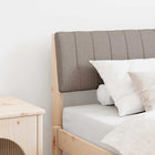 Upholstered Headboard Taupe 90 cm Solid Pine Wood