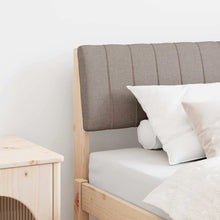 Gestoffeerd hoofdbord Taupe 90 cm Massief grenenhout