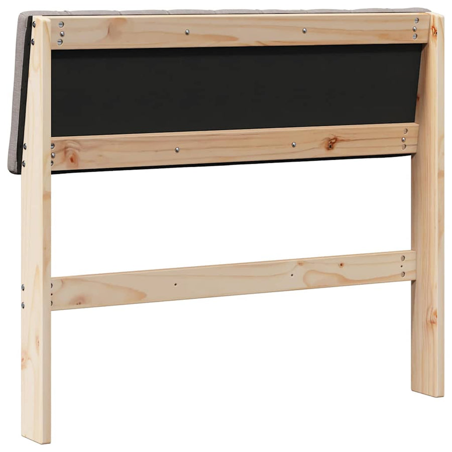 Gestoffeerd hoofdbord Taupe 90 cm Massief grenenhout
