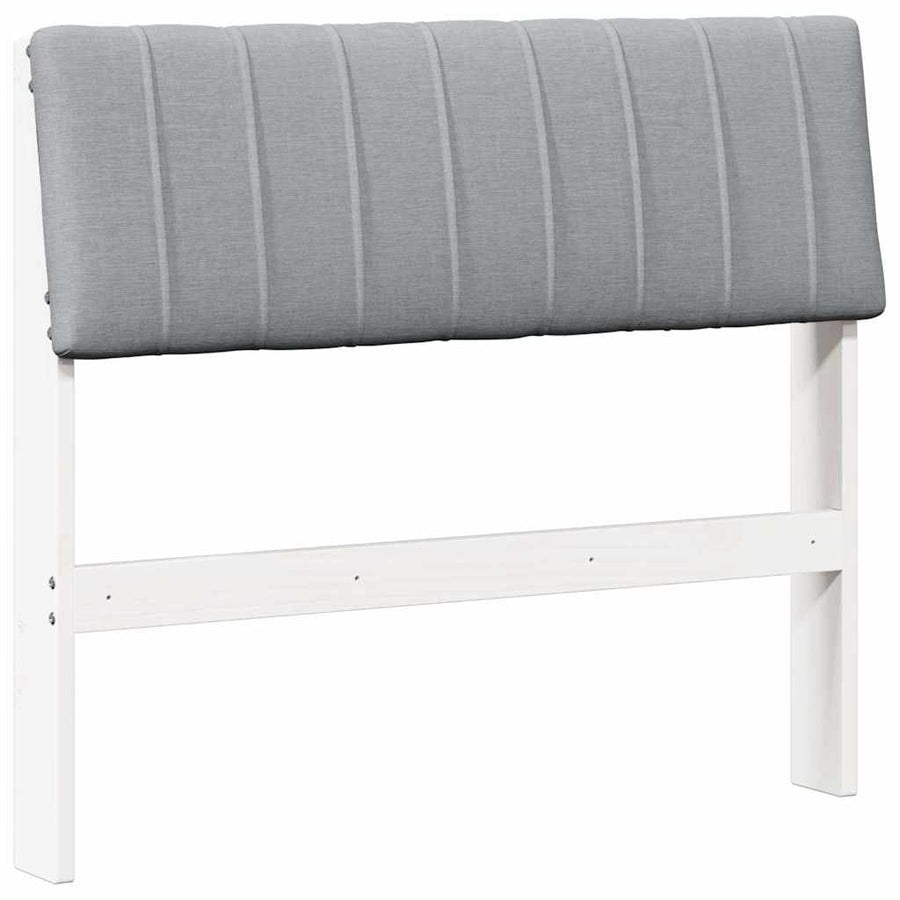 Gestoffeerd hoofdbord Lichtgrijs 90 cm Massief grenenhout