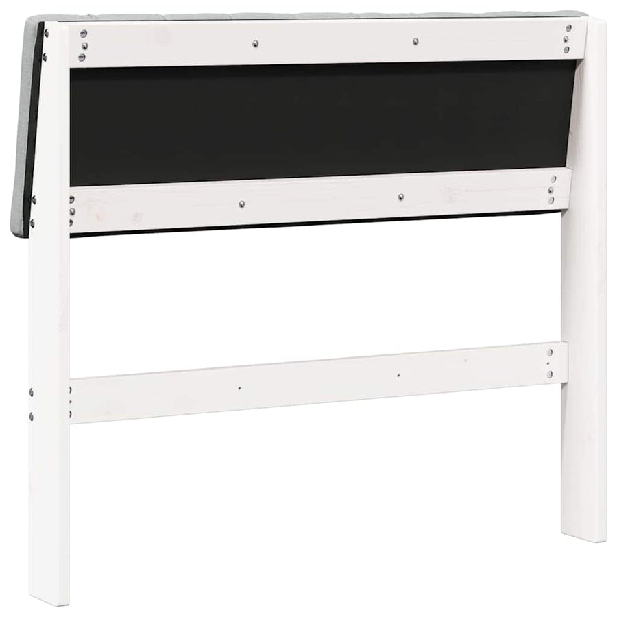 Gestoffeerd hoofdbord Lichtgrijs 90 cm Massief grenenhout