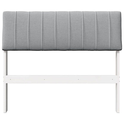 Gestoffeerd hoofdbord Lichtgrijs 90 cm Massief grenenhout