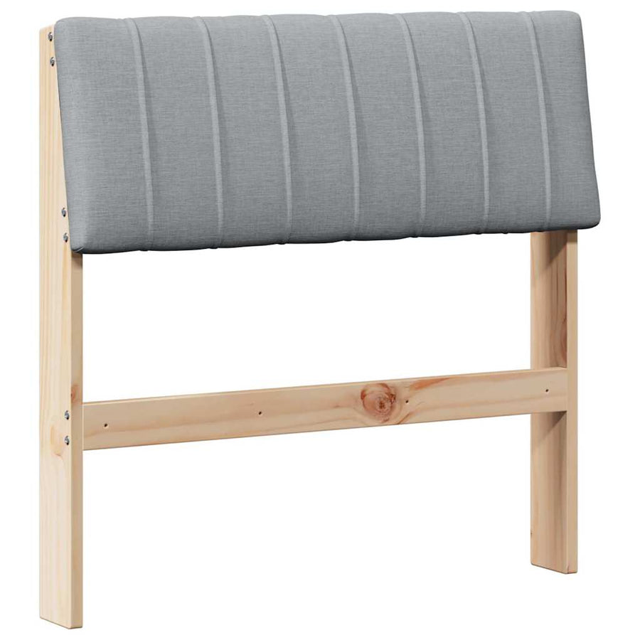 Gestoffeerd hoofdbord Lichtgrijs 80 cm Massief grenenhout