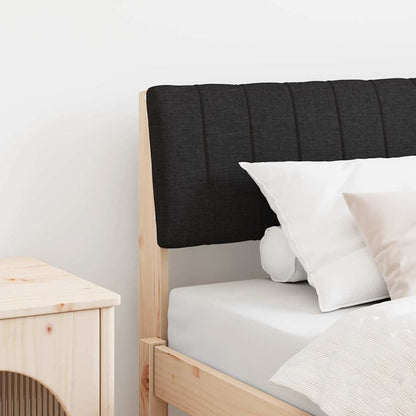 Gestoffeerd hoofdbord Zwart 80 cm Massief grenenhout