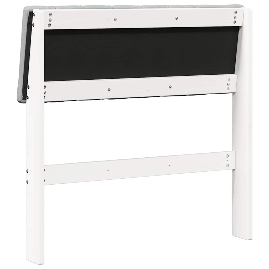 Gestoffeerd hoofdbord Lichtgrijs 80 cm Massief grenenhout