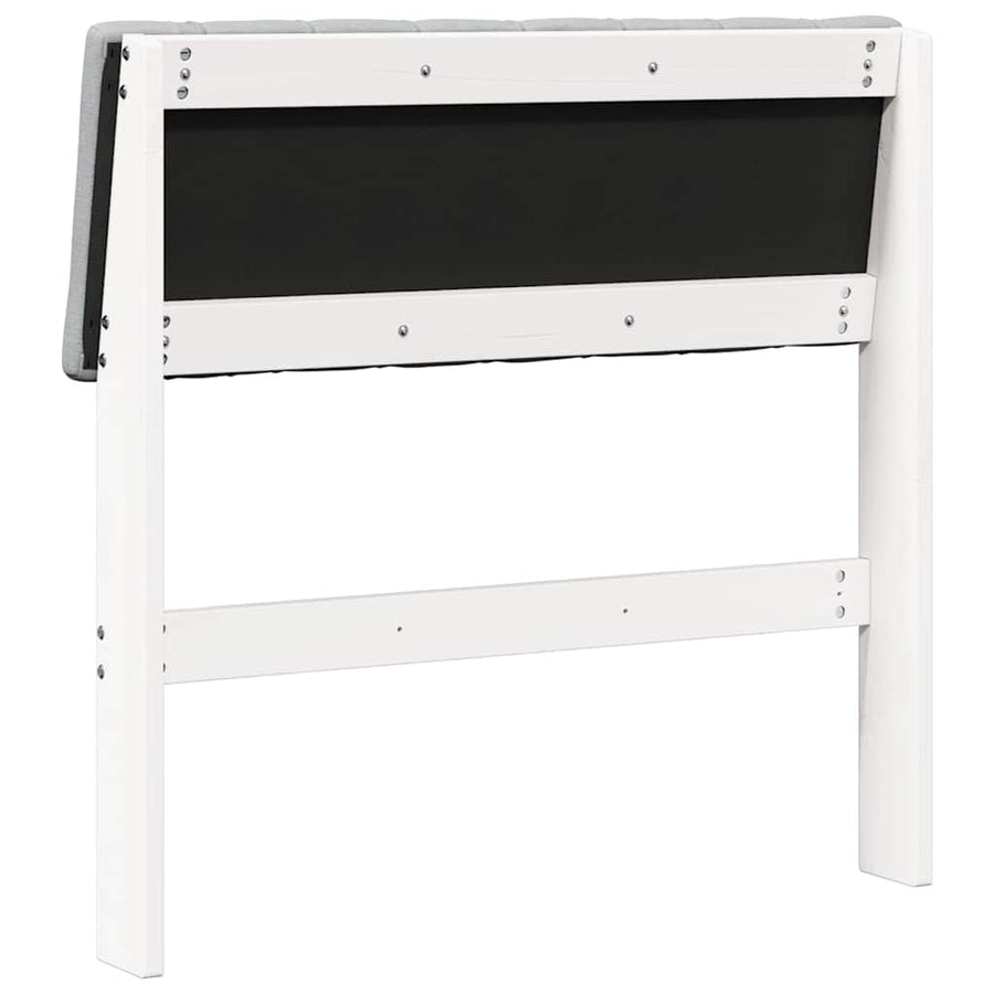 Gestoffeerd hoofdbord Lichtgrijs 80 cm Massief grenenhout