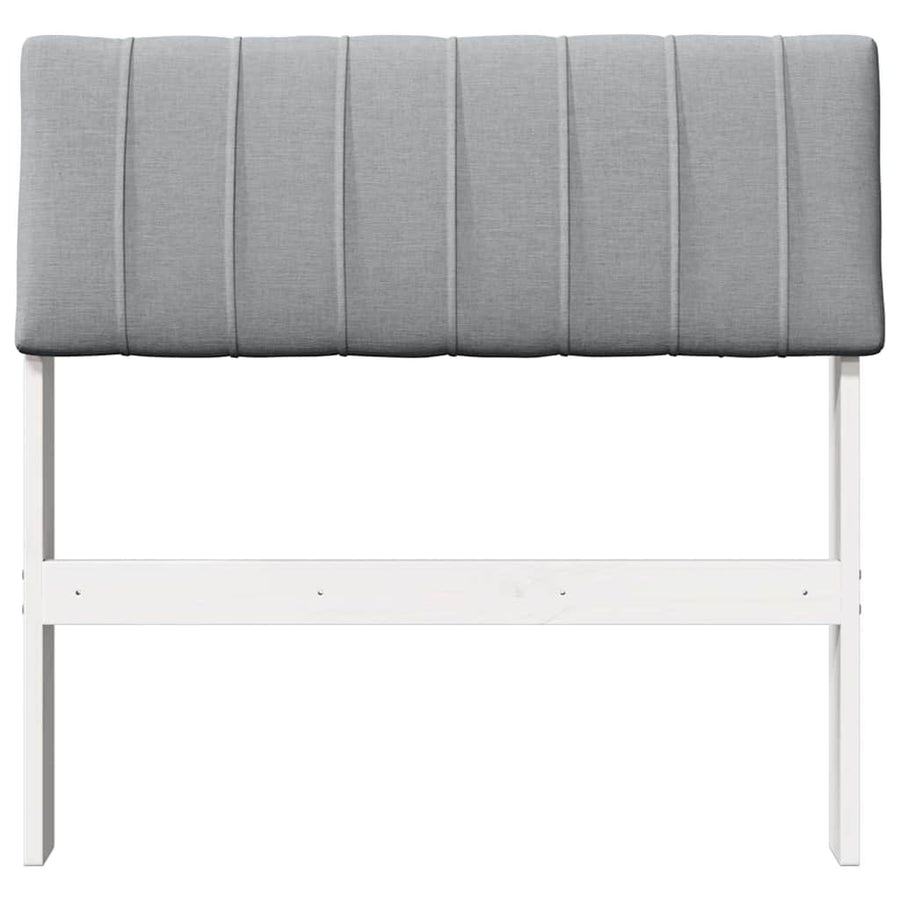 Gestoffeerd hoofdbord Lichtgrijs 80 cm Massief grenenhout