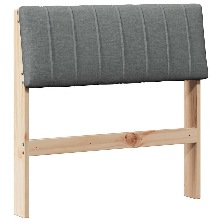 Gestoffeerd hoofdbord Donkergrijs 75 cm Massief grenenhout