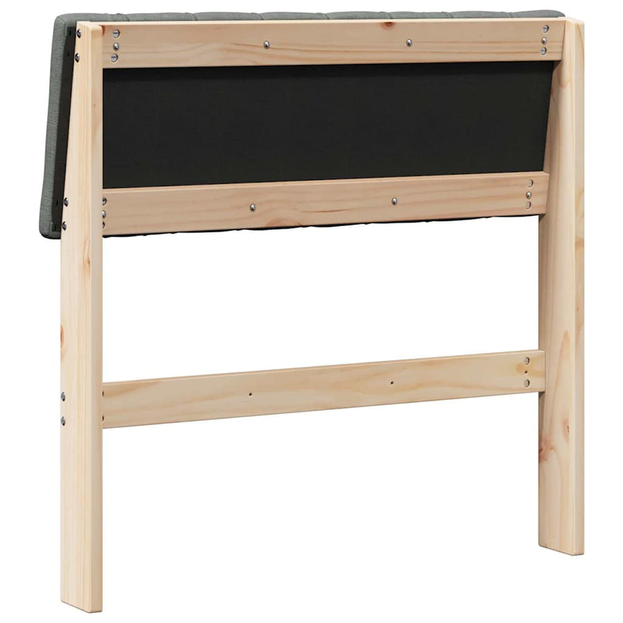 Gestoffeerd hoofdbord Donkergrijs 75 cm Massief grenenhout