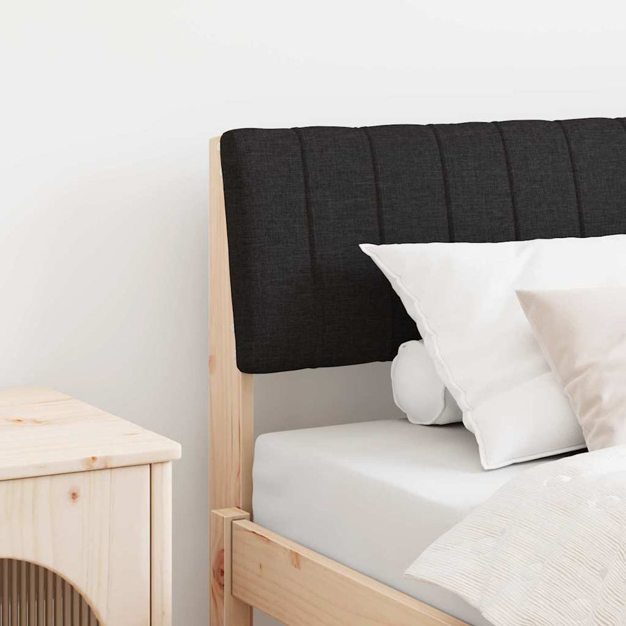 Gestoffeerd hoofdbord Zwart 75 cm Massief grenenhout
