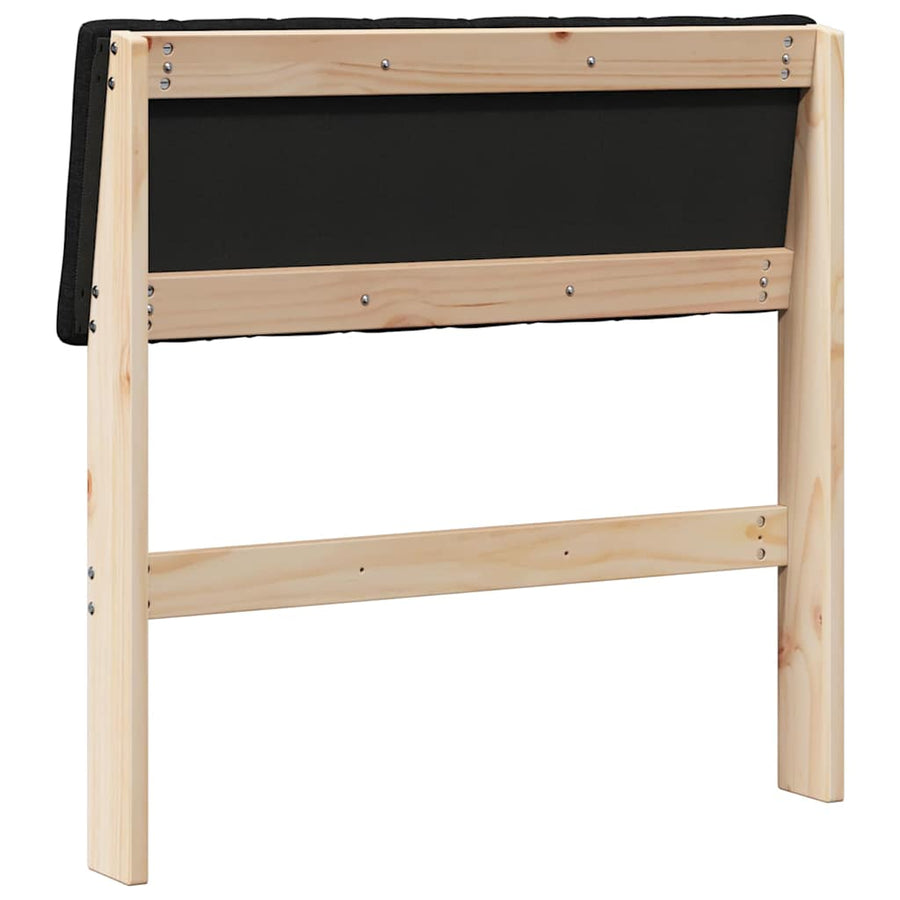 Gestoffeerd hoofdbord Zwart 75 cm Massief grenenhout