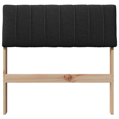 Gestoffeerd hoofdbord Zwart 75 cm Massief grenenhout
