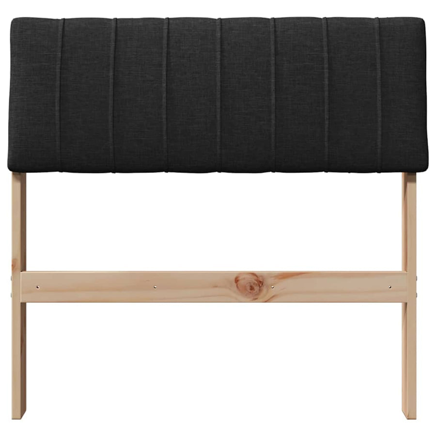 Gestoffeerd hoofdbord Zwart 75 cm Massief grenenhout