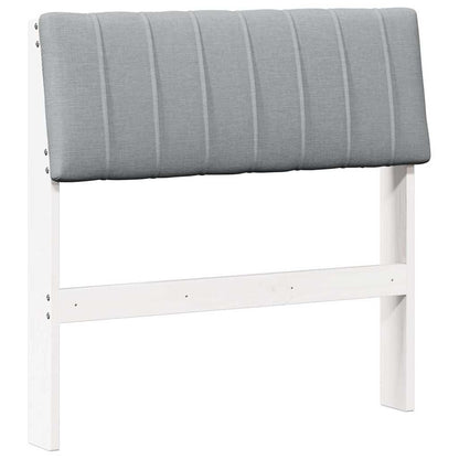 Gestoffeerd hoofdbord Lichtgrijs 75 cm Massief grenenhout