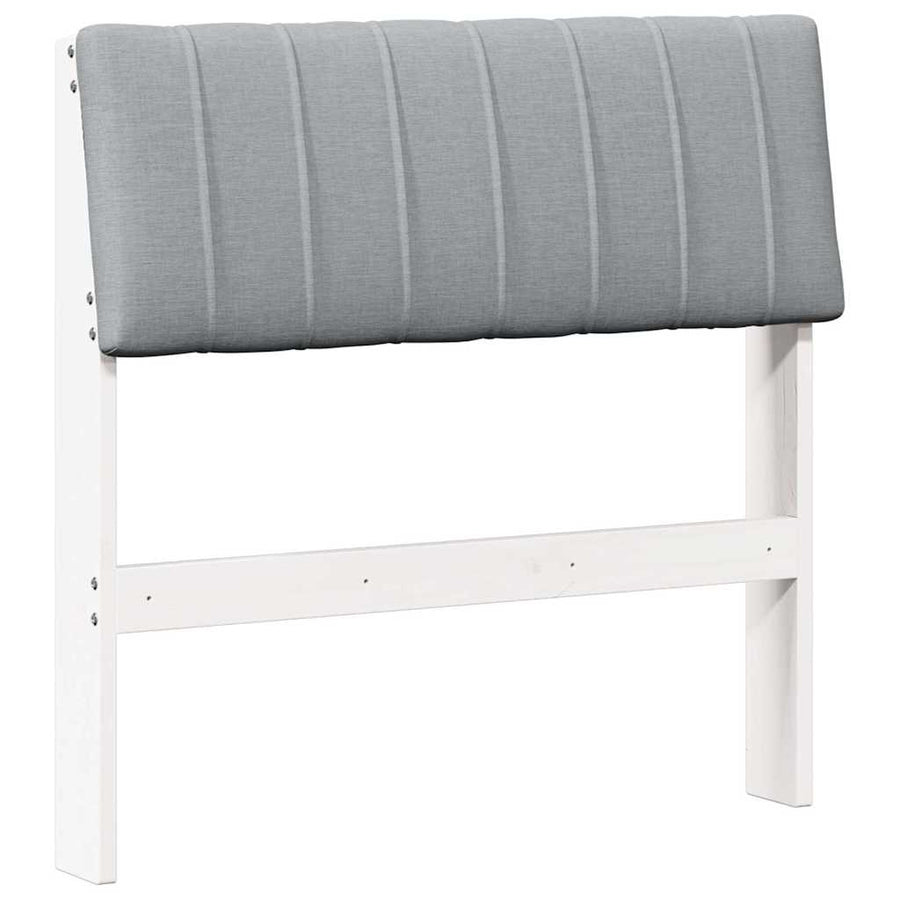 Gestoffeerd hoofdbord Lichtgrijs 75 cm Massief grenenhout