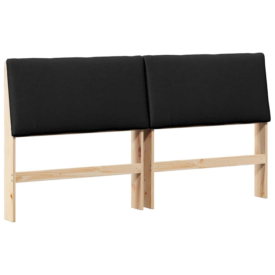 Gestoffeerd hoofdbord Zwart 200 cm Massief grenenhout