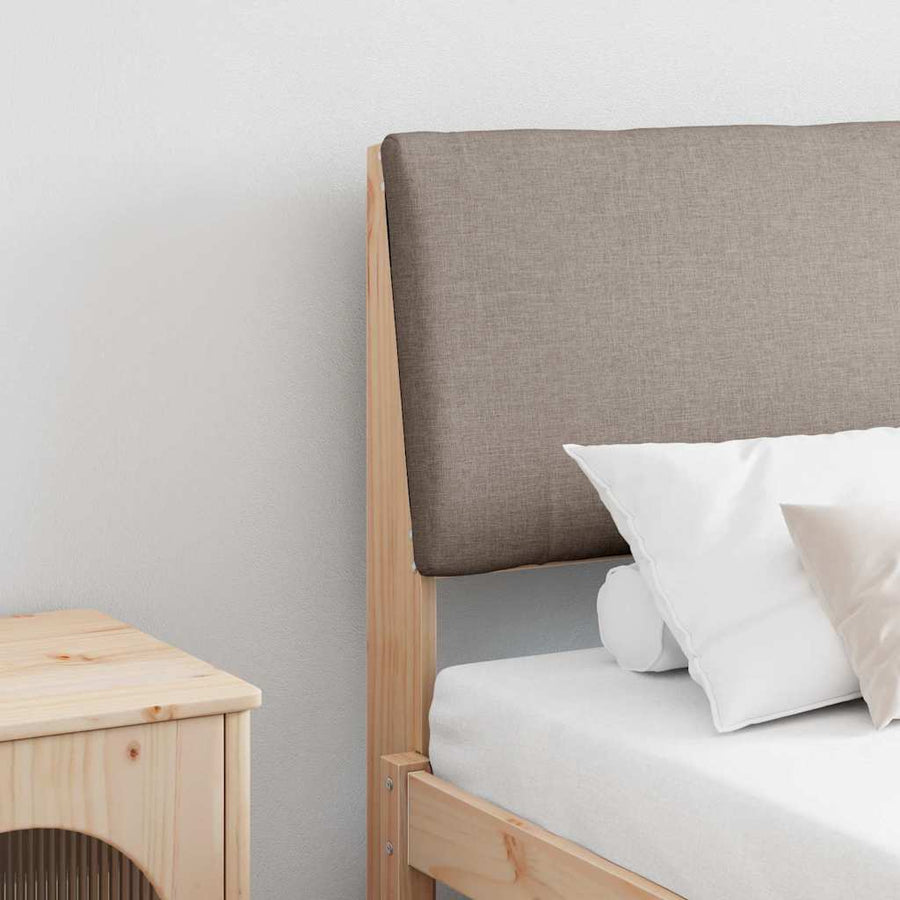 Gestoffeerd hoofdbord Taupe 200 cm Massief grenenhout