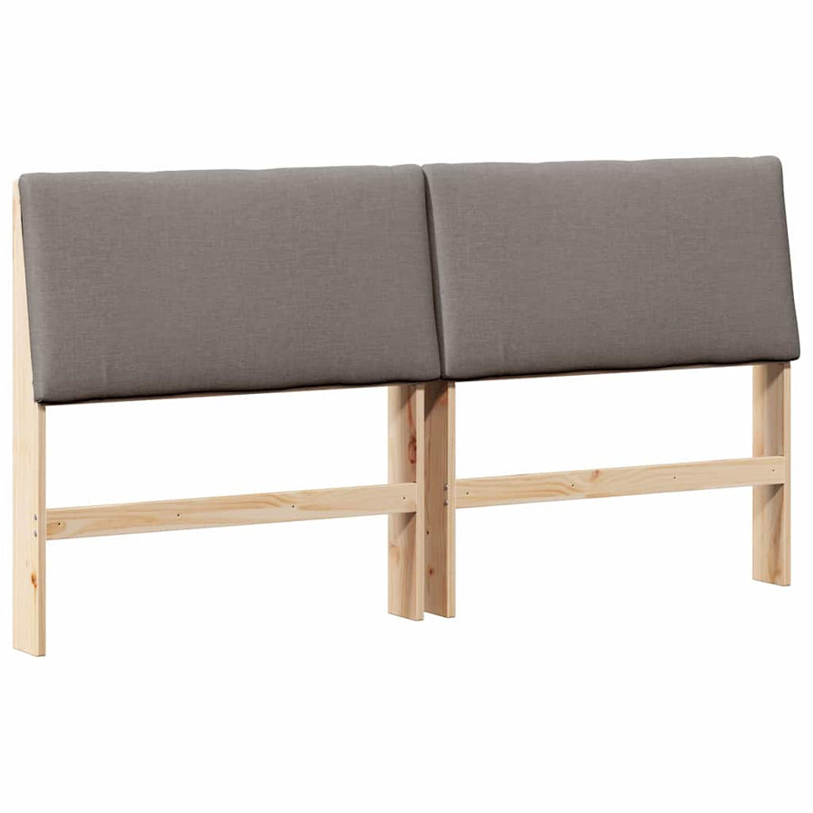 Gestoffeerd hoofdbord Taupe 200 cm Massief grenenhout
