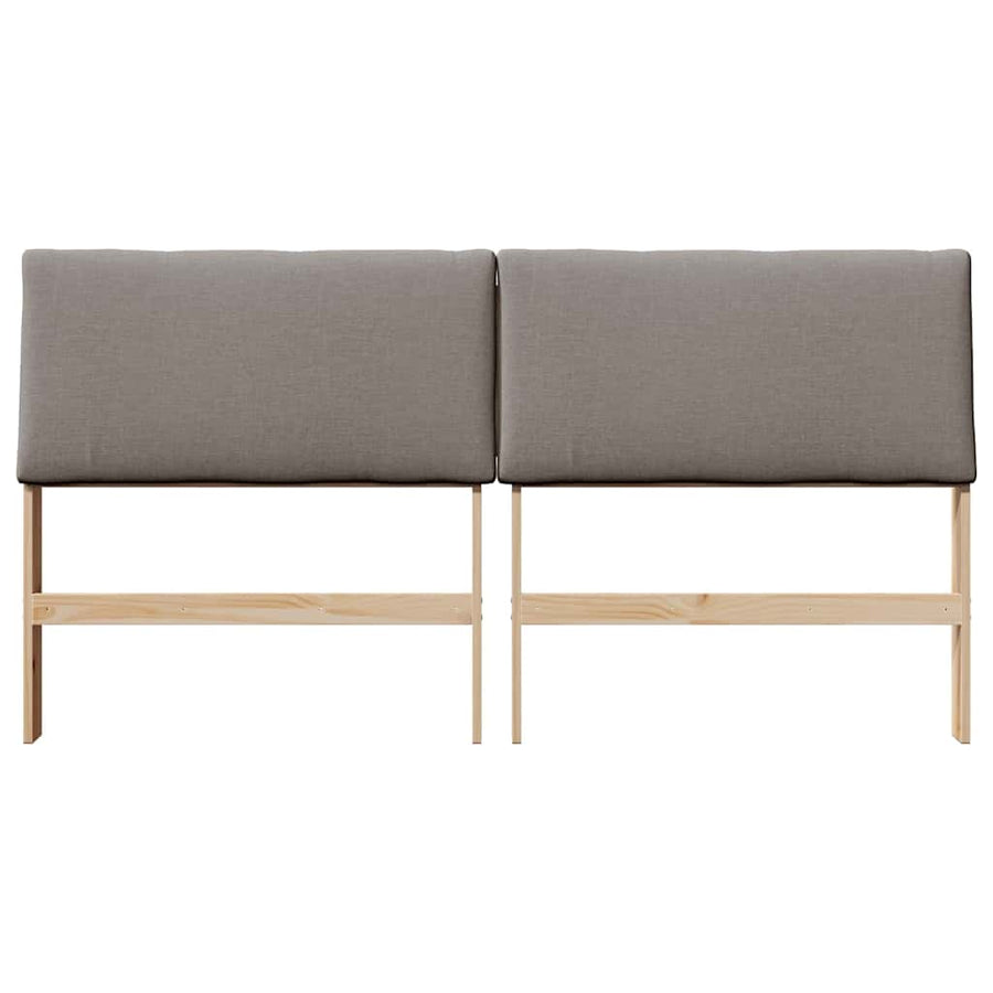 Gestoffeerd hoofdbord Taupe 200 cm Massief grenenhout