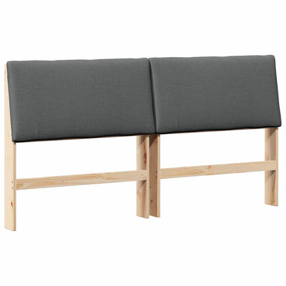 Gestoffeerd hoofdbord Donkergrijs 180 cm Massief grenenhout