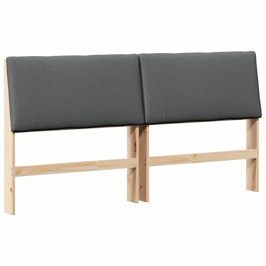 Gestoffeerd hoofdbord Donkergrijs 180 cm Massief grenenhout