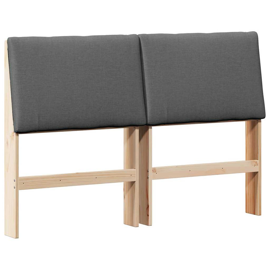 Gestoffeerd hoofdbord Donkergrijs 160 cm Massief grenenhout