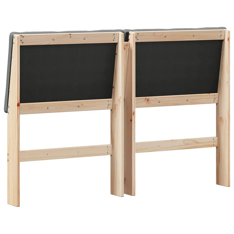Gestoffeerd hoofdbord Donkergrijs 160 cm Massief grenenhout