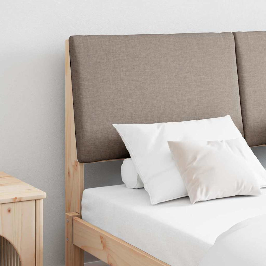 Gestoffeerd hoofdbord Taupe 160 cm Massief grenenhout