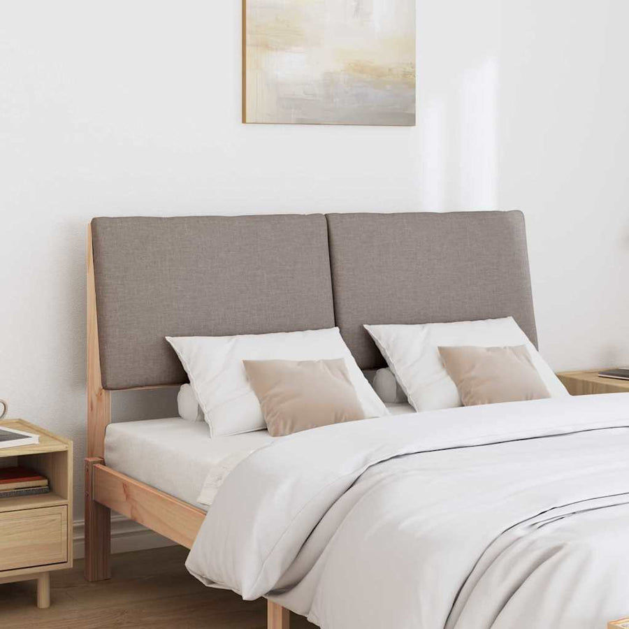 Gestoffeerd hoofdbord Taupe 160 cm Massief grenenhout
