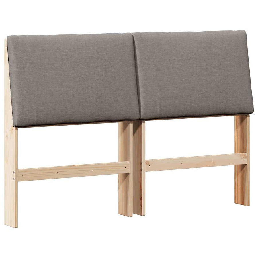 Gestoffeerd hoofdbord Taupe 160 cm Massief grenenhout