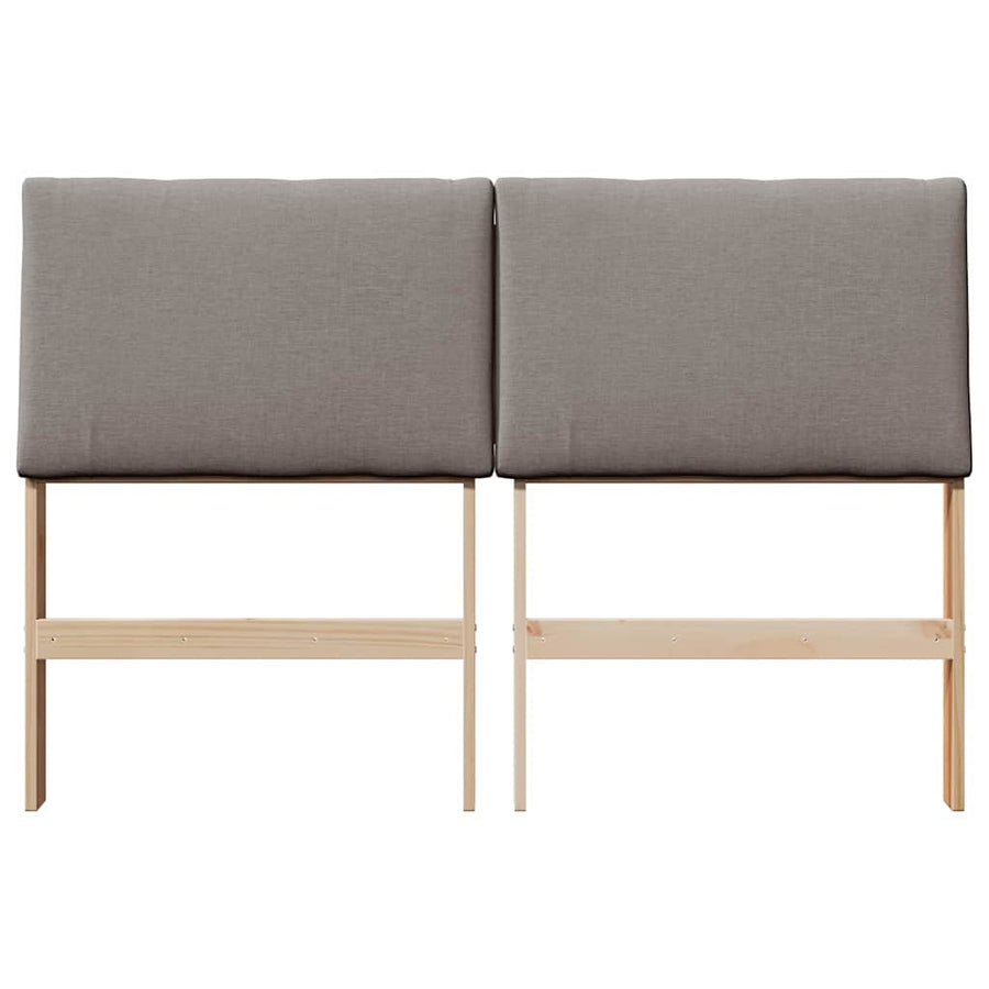 Gestoffeerd hoofdbord Taupe 160 cm Massief grenenhout
