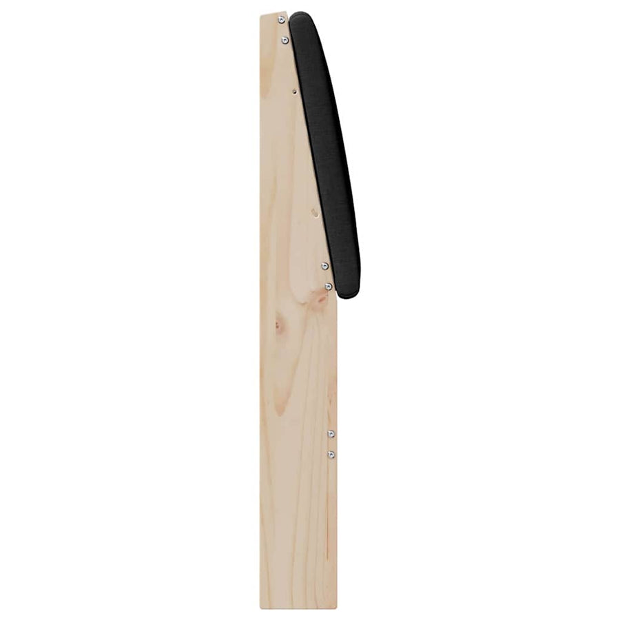 Gestoffeerd hoofdbord Zwart 150 cm Massief grenenhout