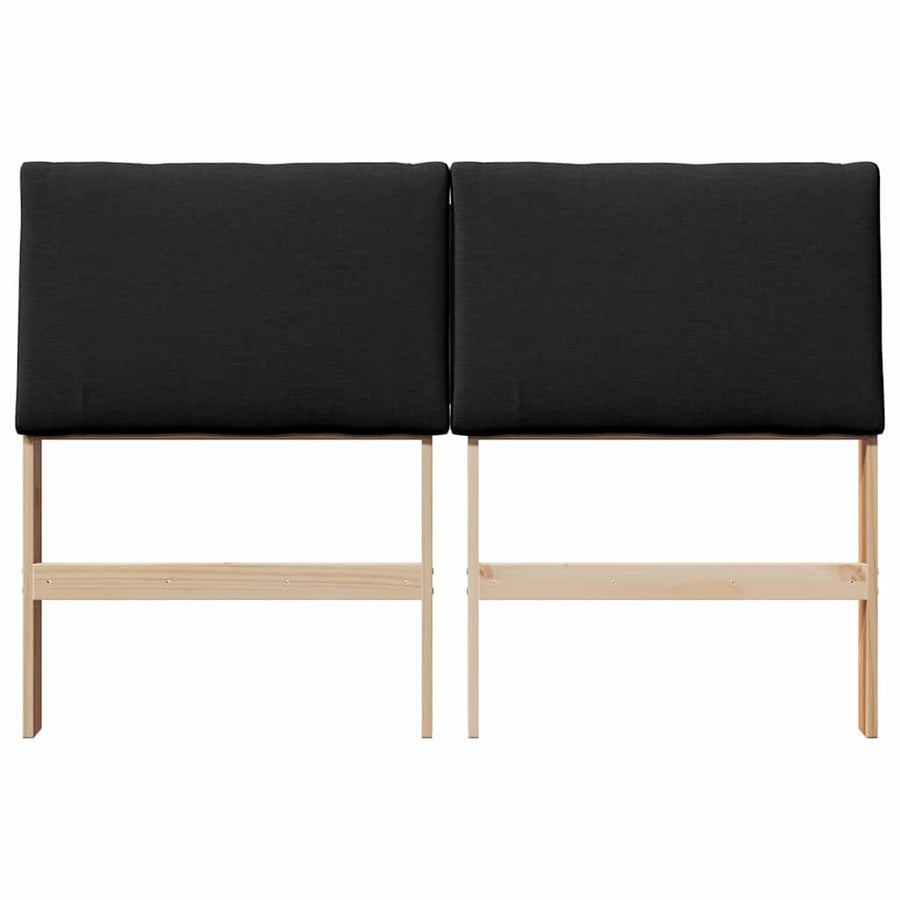 Gestoffeerd hoofdbord Zwart 140 cm Massief grenenhout