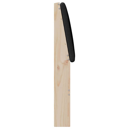 Gestoffeerd hoofdbord Zwart 140 cm Massief grenenhout