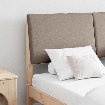 Gestoffeerd hoofdbord Taupe 140 cm Massief grenenhout