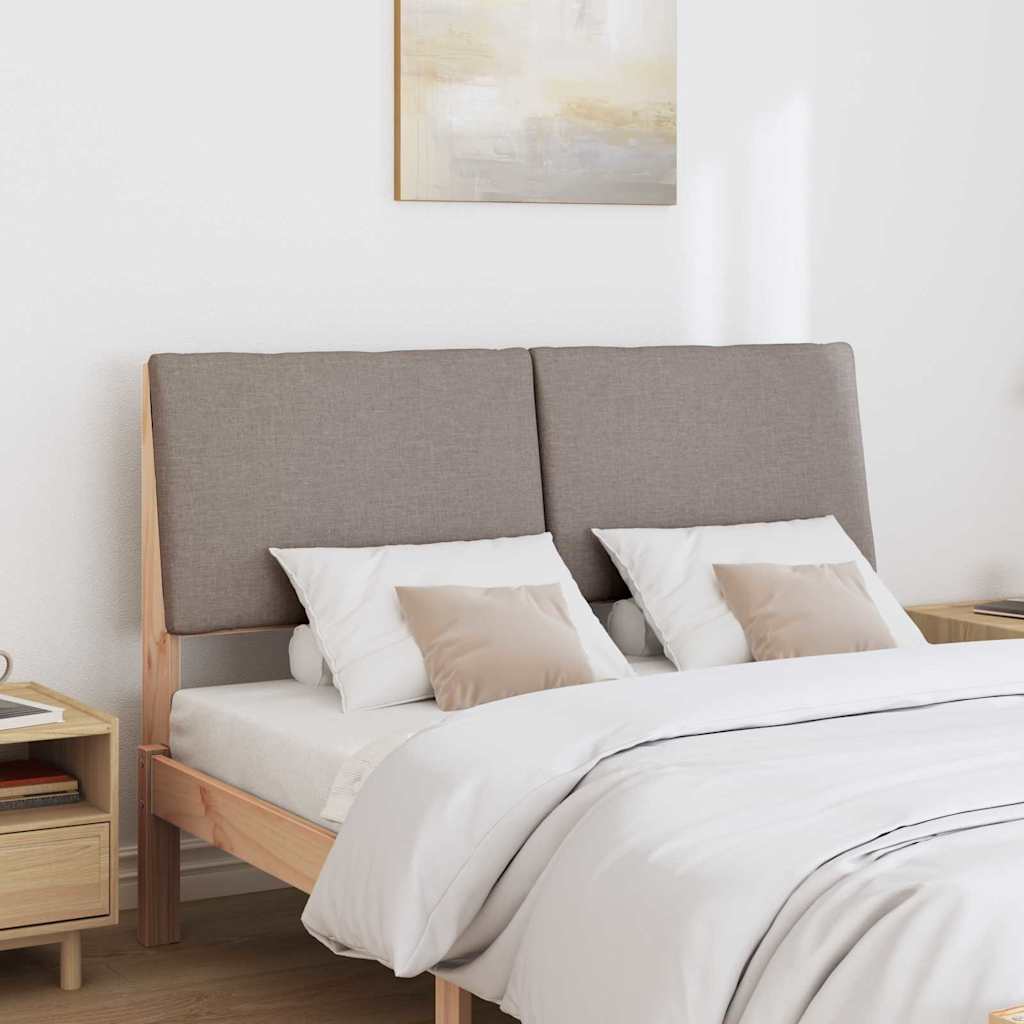 Gestoffeerd hoofdbord Taupe 140 cm Massief grenenhout