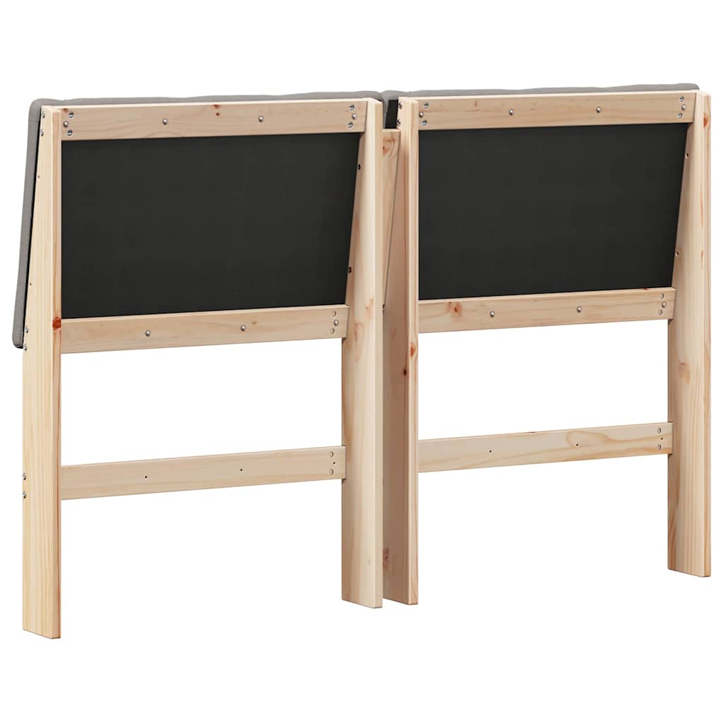 Gestoffeerd hoofdbord Taupe 140 cm Massief grenenhout