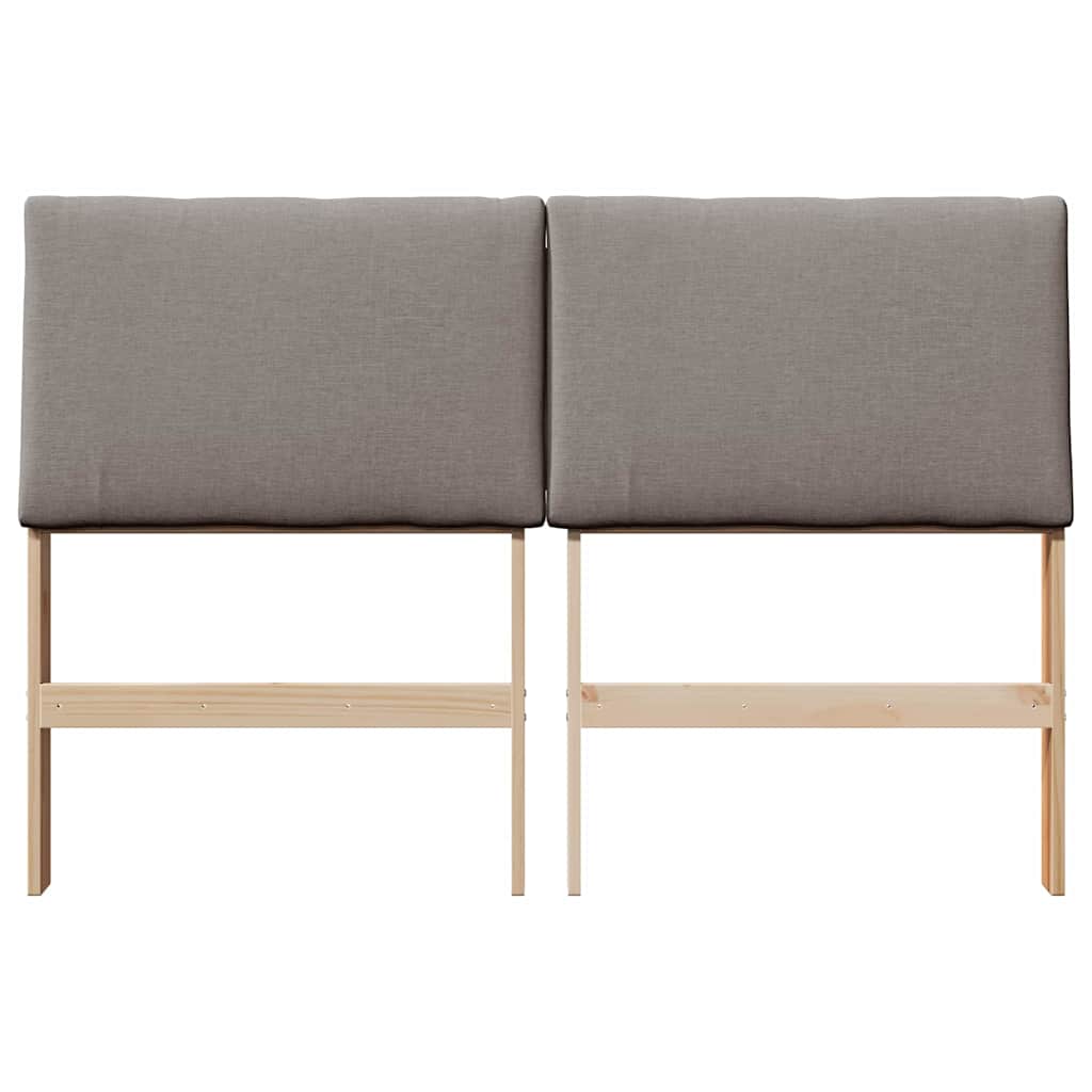 Gestoffeerd hoofdbord Taupe 140 cm Massief grenenhout
