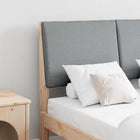 Upholstered Headboard Light Gray 135 cm Solid Pine Wood