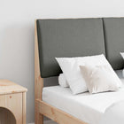 Upholstered Headboard Dark Grey 135 cm Solid Pine Wood